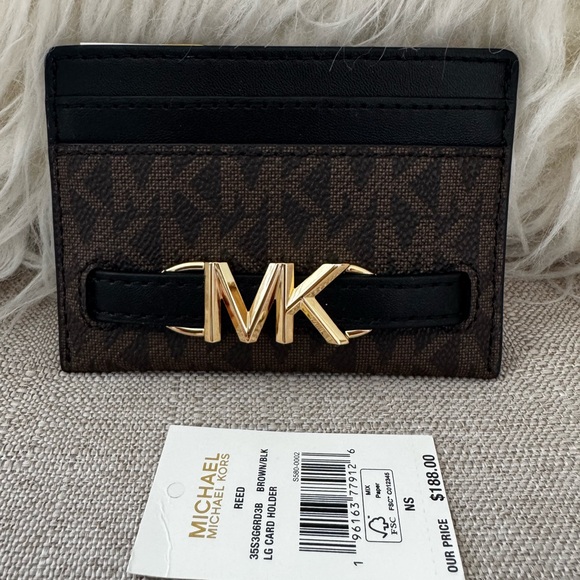 Michael Kors Black and Brown Card Holder - Picture 1 of 2